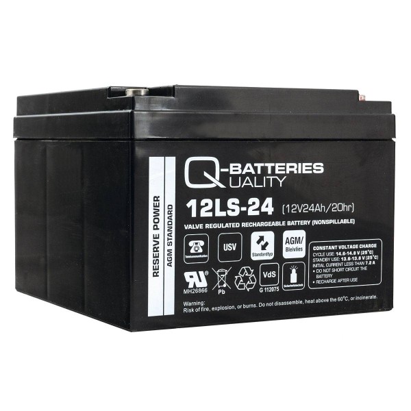 Q-Batteries 12LS-24 12V 24Ah lead fleece battery / AGM VRLA with VdS