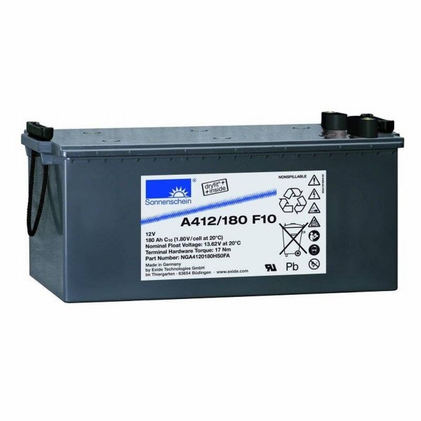 Exide Sonnenschein A412/180 F10 12V 180Ah dryfit lead-gel battery VRLA