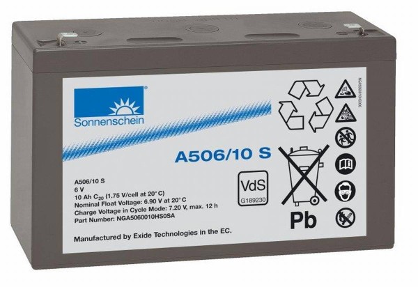Exide Sonnenschein A506/3,5 S 6V 3,5Ah dryfit lead gel battery VRLA