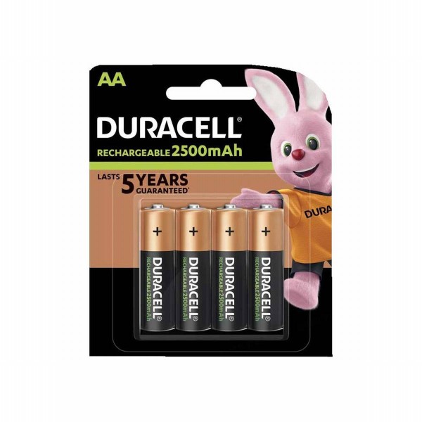 Duracell Rechargeable Battery Mignon AA HR6 2500mAh NiMH Precharged (Blister of 4)