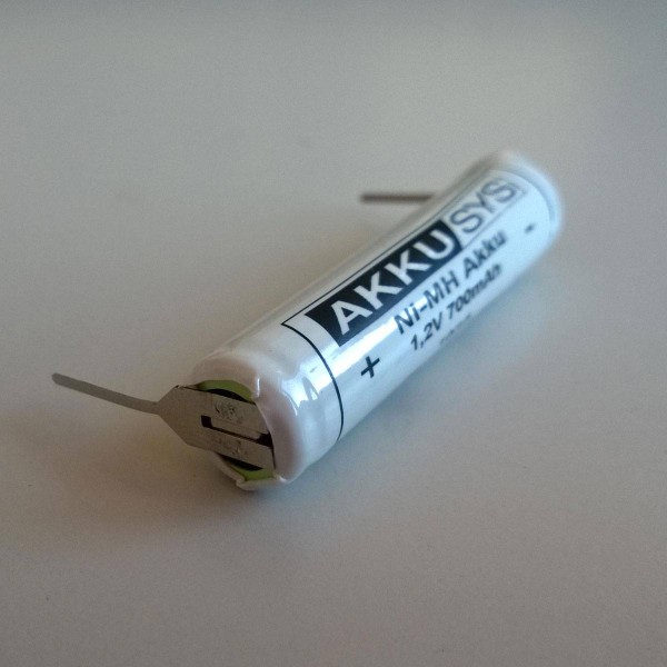 Replacement battery for electric toothbrush 1.2V 700mAh NiMH single pin