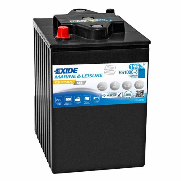 Exide ES 1000-6 (replaces G180/6) 6V 190Ah lead gel battery VRLA
