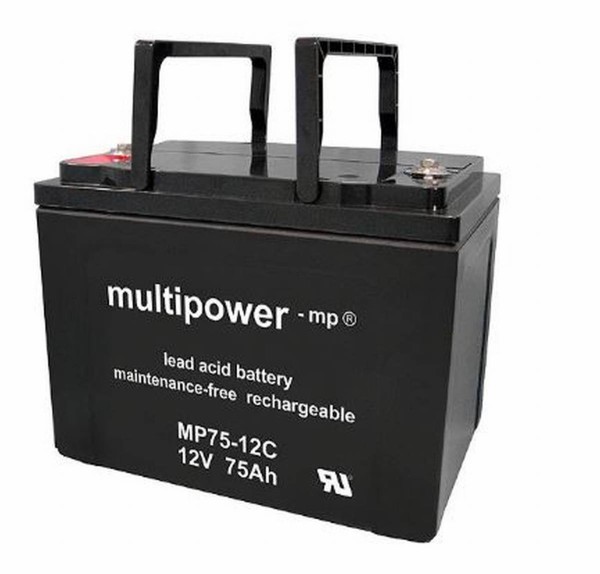 Multipower MP75-12C / 12V 75Ah lead battery AGM cycle type