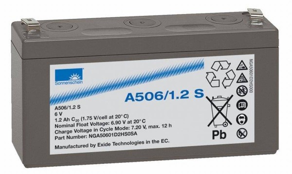 Exide Sonnenschein A506/1,2 S 6V 1,2Ah dryfit lead gel battery VRLA