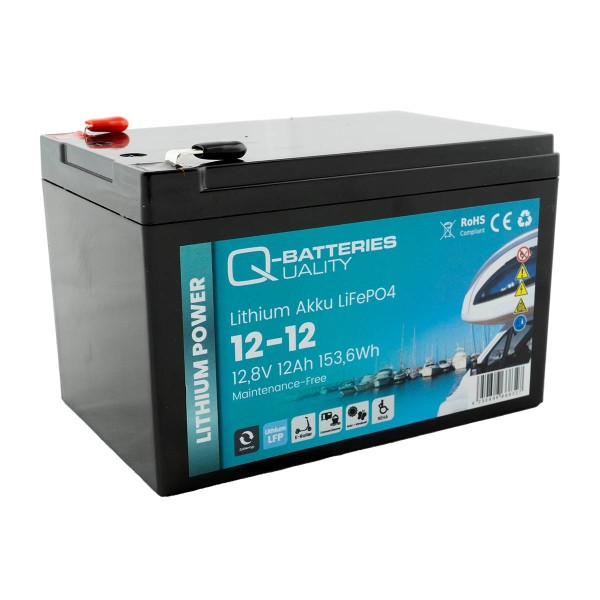 Q-Batteries Lithium Battery 12-12 12.8V 12 Ah 153.6Wh LiFePO4 lithium iron phosphate