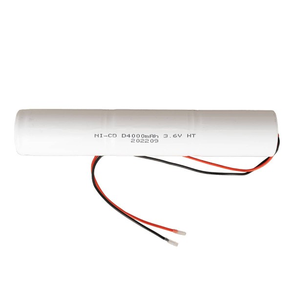 Akku Pack 3,6V 4000mAh für Notbeleuchtung Stab NiCd L3x1 3xD-Hochtemperaturzellen Kabel
