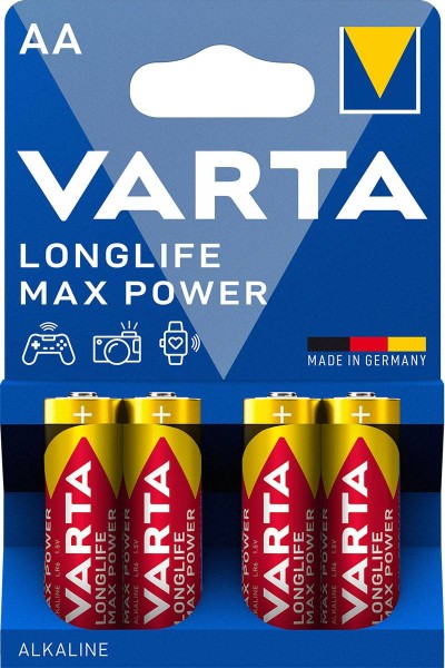 Varta Longlife Max Power Alkaline battery AA 4706 LR06, pack of 4