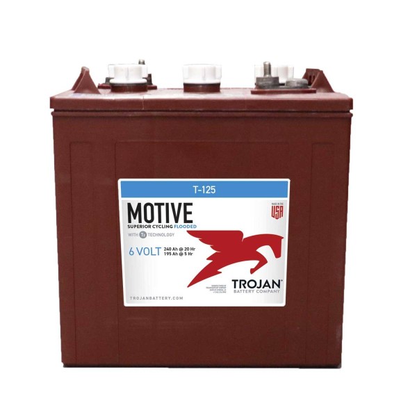 Trojan T-125 6V 240Ah Deep Cycle traction battery ELPT connector
