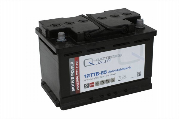 Q-Batteries 12TTB-65 12V 65Ah (C20) geschlossene Blockbatterie, positive Röhrchenplatte