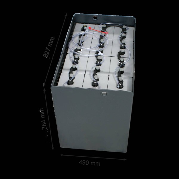 Q-Batteries 24V Gabelstaplerbatterie 7 PzS 980 Ah DIN A (832 * 490 * 784mm L/B/H) Trog 57014067 inkl