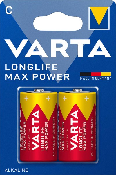VARTA Longlife Max Power Baby C Battery 4914 LR14 (2er Blister)