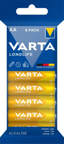 Varta Longlife Mignon AA Batterie 4106 (8er Folie)