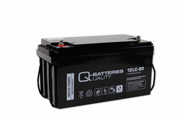 Q-Batteries 12LC-80 / 12V - 80Ah Lead acid battery Cycle type AGM - Deep Cycle VRLA