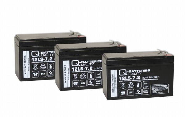 Replacement battery for Effekta UPS system series MH, MHD, MKD, MT and MTD 7,2Ah 3 pcs.