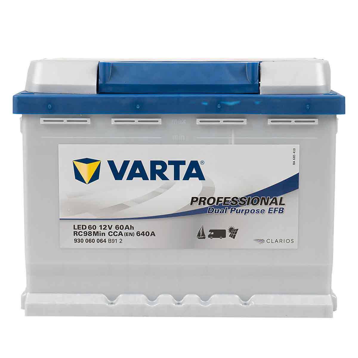 Varta LED60 EFB Dual Purpose Leisure Battery 12V 60Ah 930060068