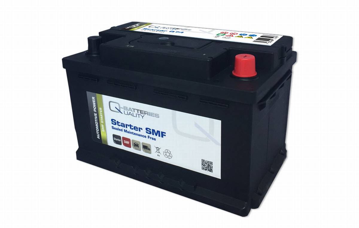Q-Batteries Autobatterie Q74 12V 74Ah 690A, wartungsfrei, Starterbatterie, Boot, Batterien für