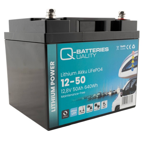 Q-Batteries Lithium Battery 12-50 12.8V 50 Ah 640Wh LiFePO4 lithium iron phosphate