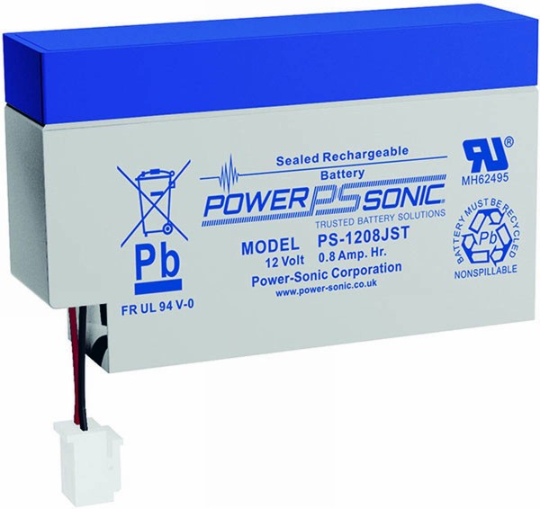 Powersonic 12V 0,8Ah lead fleece battery AGM PS 1208 with AMP plug