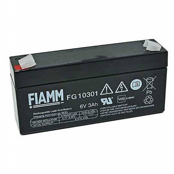Fiamm FG10301 6 V 3.0Ah lead fleece battery AGM VRLA with VdS