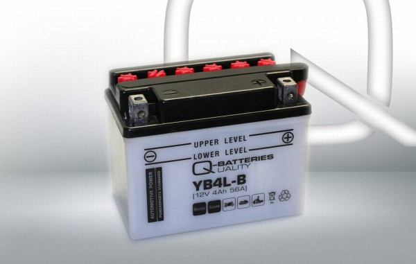 Q-Batteries Motorradbatterie YB4L-B 50411 12V 4Ah 56A