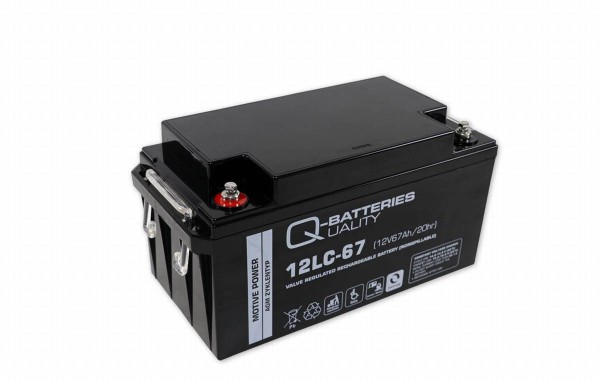 Q-Batteries 12LC-67 / 12V - 67Ah lead accumulator cycle type AGM - Deep Cycle VRLA