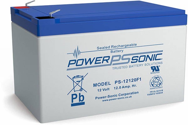 Powersonic 12V 12Ah lead fleece battery AGM VRLA PS 12120 VdS