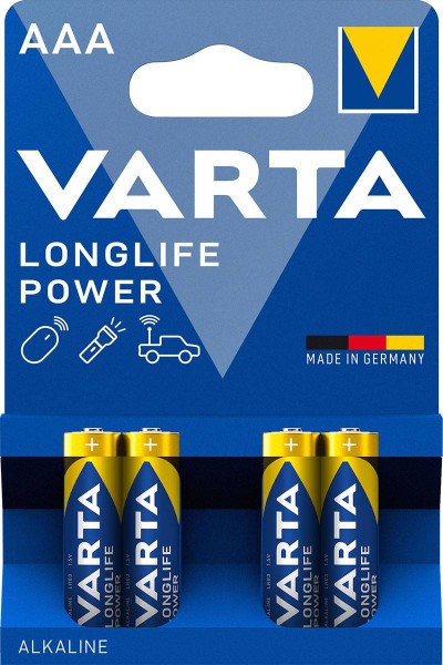 Varta Longlife Power Alkaline battery AAA 4903 LR03, pack of 4