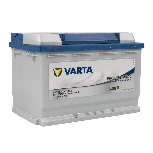 Varta LED70 Professional EFB 12V 70Ah 760A 930 074 076, Versorgungsbatterie, Caravan, Batterien für