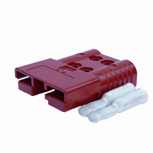 Anderson flat plug SB 120 red, plug incl. 2 main contacts, 24 V, 35mm²
