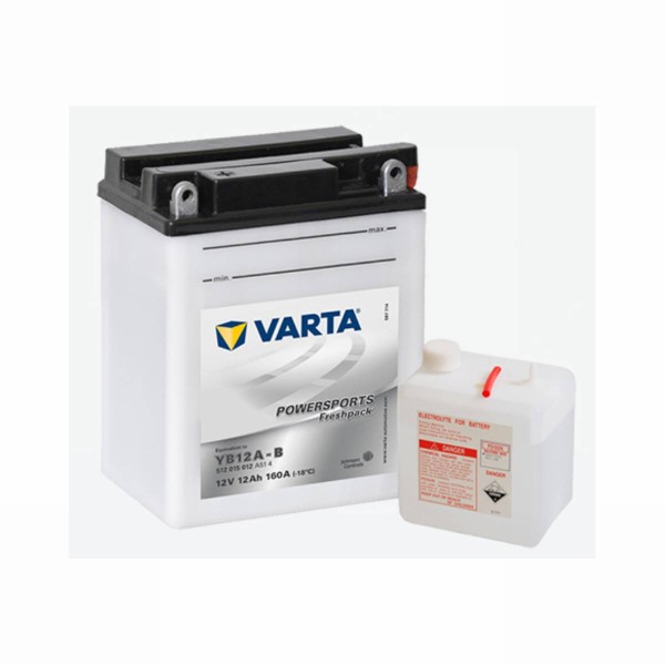 Varta Powersports Freshpack YB12A-B Motorrad Batterie CB12A-B 512015012 12V 12Ah 160A
