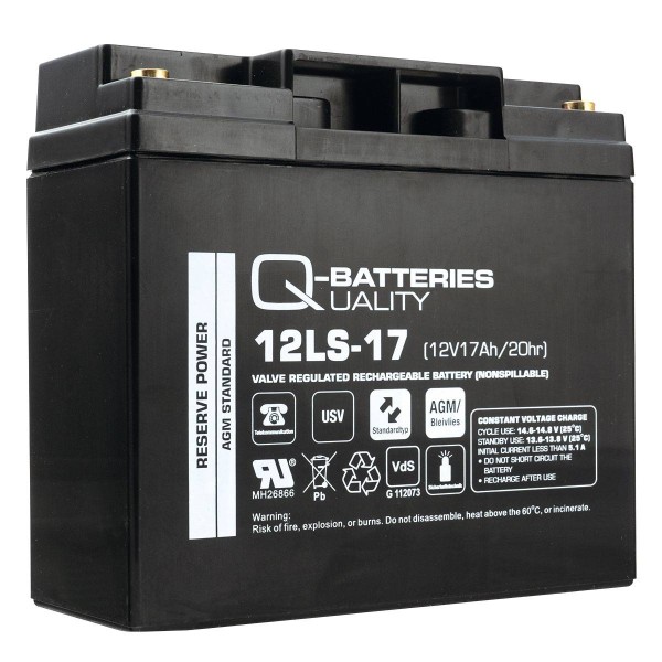 Q-Batteries 12LS-17 12V 17Ah lead fleece battery / AGM VRLA with VdS