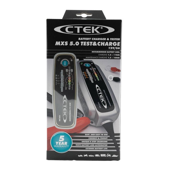 CTEK MXS 5.0 TEST&CHARGE EU charger for 12V lead and acid batteries 5A