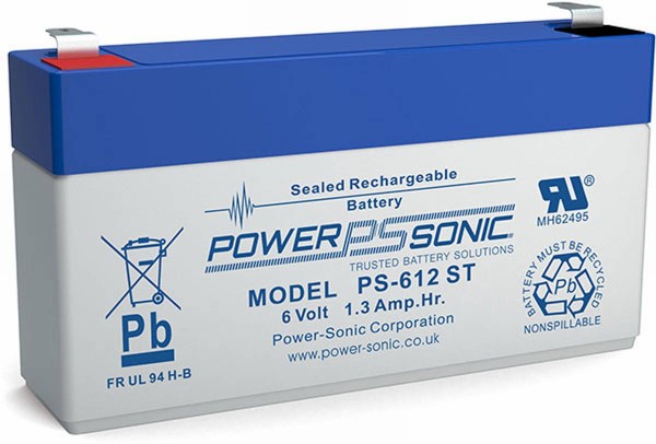 Powersonic 6V 1.3Ah lead fleece battery AGM VRLA PS 612ST