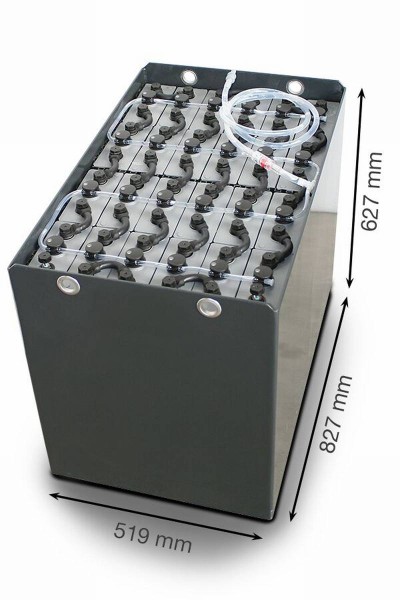 Q-Batteries 48V Gabelstaplerbatterie 4 PzS 460 Ah DIN A (827 * 519 * 627mm L/B/H) Trog 57017076 inkl