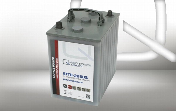 Q-Batteries 6TTB-225US 6V 225Ah (C20) closed block battery, positive tube plate
