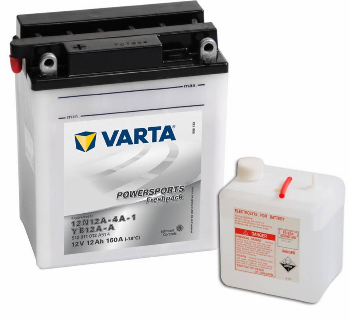 Varta Powersports Freshpack 12N12A-4A-1 Motorrad Batterie YB12A-A