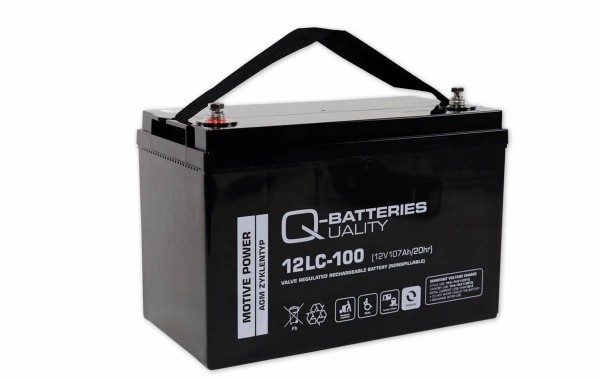 Q-Batteries 12LC-100 / 12V - 107Ah lead accumulator cycle type AGM - Deep Cycle VRLA