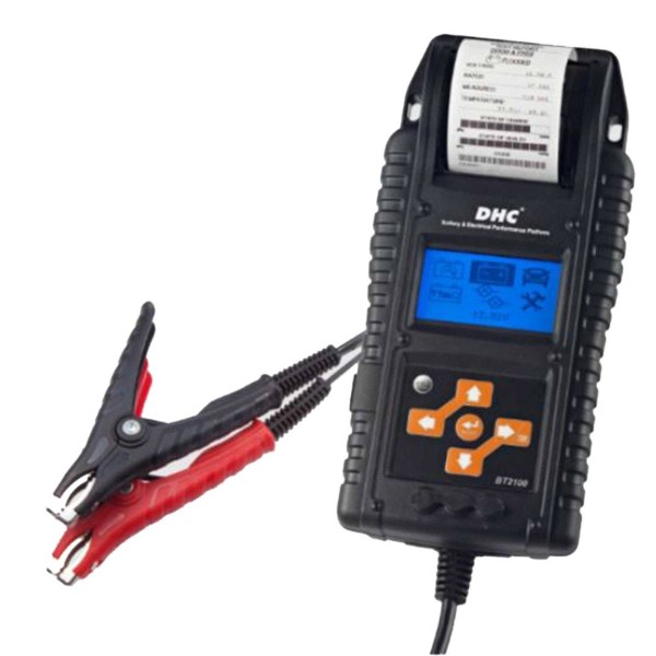 DHC BT2100 Lite Batterietester für 6V, 12V Starter Batterien mit integriertem Drucker inklusive 1 R