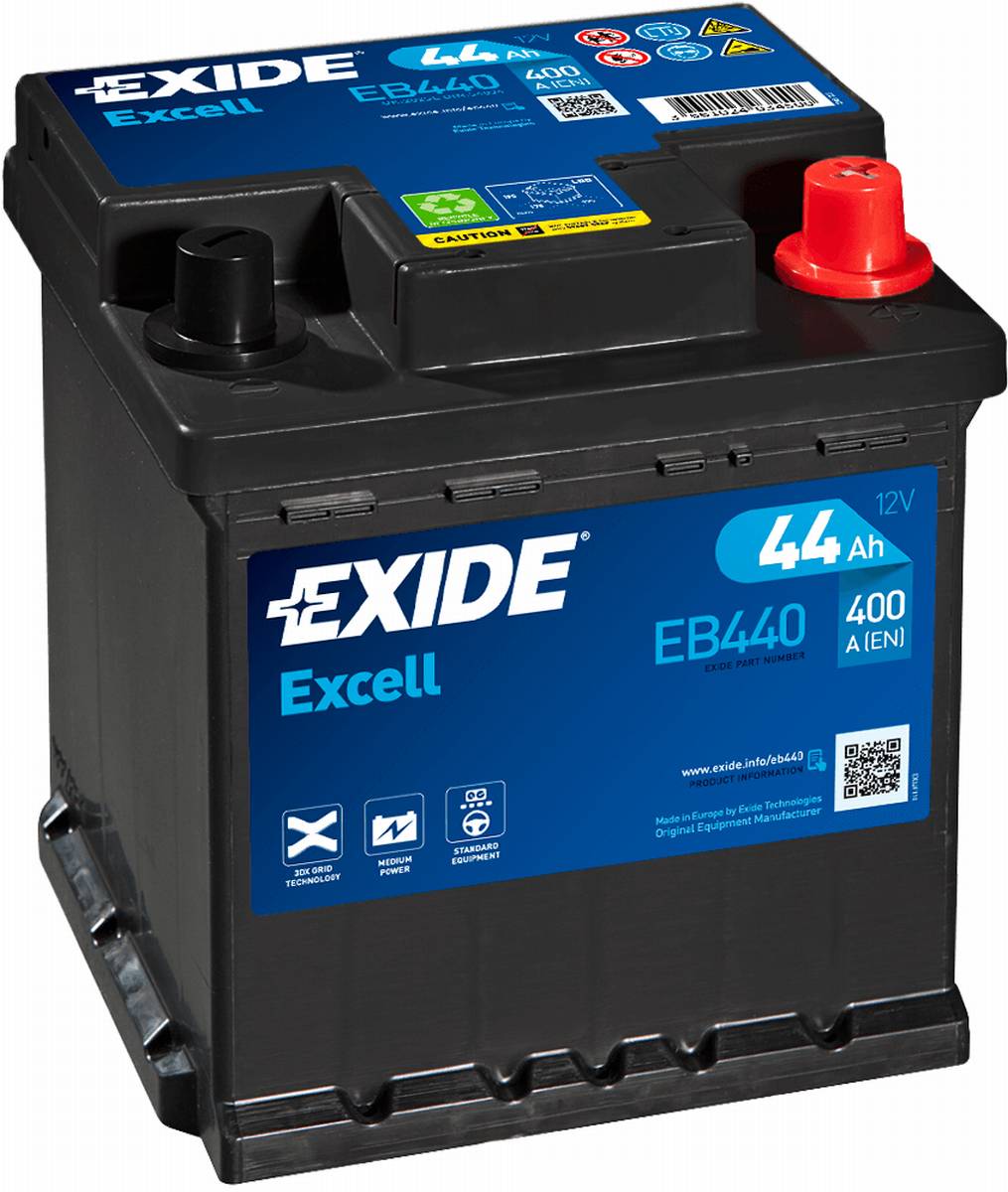 Exide EB440 Excell 12V 44Ah 400A Autobatterie, Starterbatterie, Boot, Batterien für