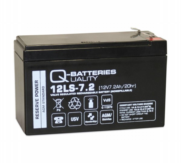Q-Batteries 12LS-7.2 F1 12V 7,2Ah Blei-Vlies-Akku / AGM VRLA mit VdS G112070