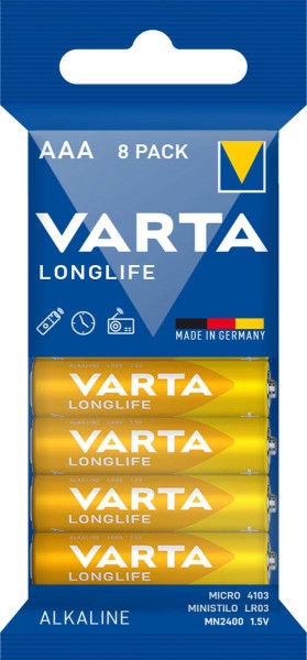 Varta Longlife Micro AAA Battery 4103 (pack of 8)