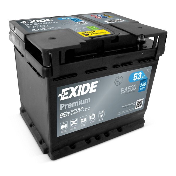 Exide EA530 Premium Carbon Boost 12V 53 Ah 540A car battery