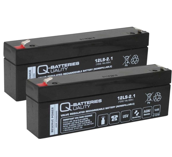 Q-Batteries Replacement battery for bath lifters and patient lifts 24V 2.1 Ah (2 x 12V)