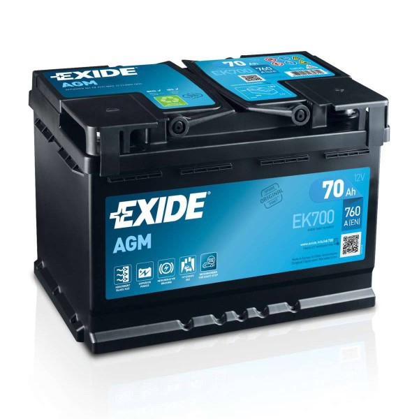 Exide EK700 Start-Stop AGM 12V 70Ah 760A Autobatterie