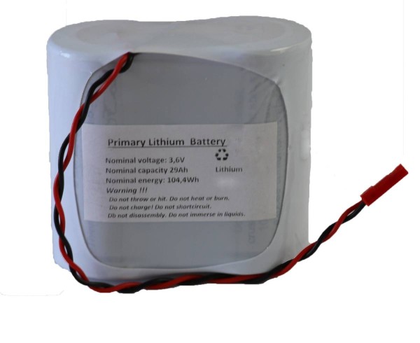 Battery pack Lithium ER34615M F2x1 3,6V 29000mAh with cable, JST SYP-2T plug