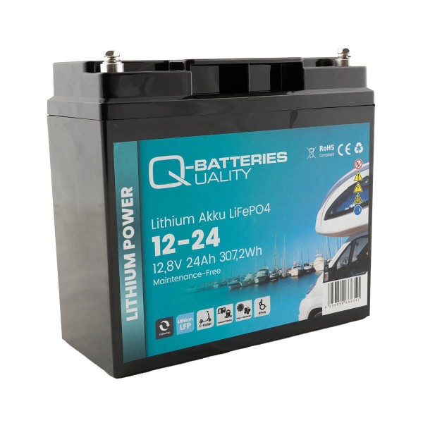 Q-Batteries Lithium Battery 12-24 12.8V 22 Ah 307.2Wh LiFePO4 lithium iron phosphate