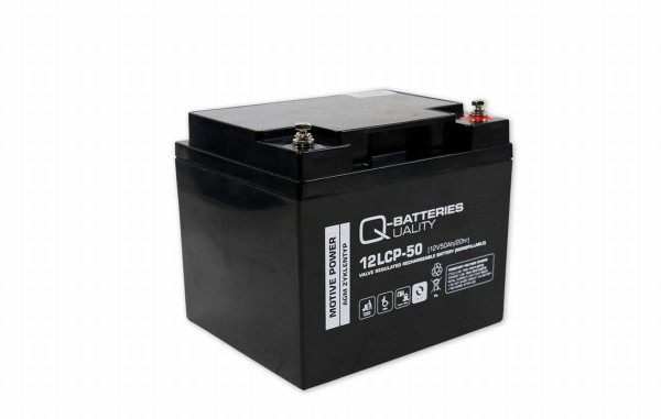 Q-Batteries 12LCP-50 / 12V - 50Ah Lead acid battery Cycle type AGM - Deep Cycle VRLA