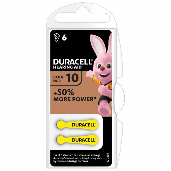 Duracell ActivAir Easy Tab 10 hearing aid battery 1.4V (6 blister)
