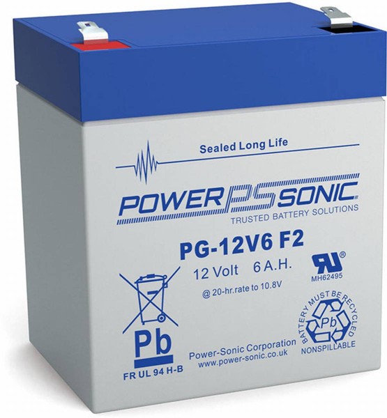 Powersonic PG-12V6 12V 6 Ah lead non-woven battery AGM VRLA