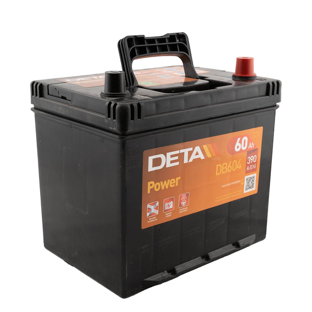 DETA DB604 Power 12V 60Ah 390A Autobatterie, Starterbatterie, Boot, Batterien für